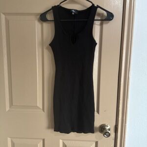 Lulu's Black V-Neck Bodycon Mini Dress